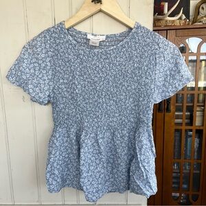 URBAN Romantics Light Blue Floral Blouse